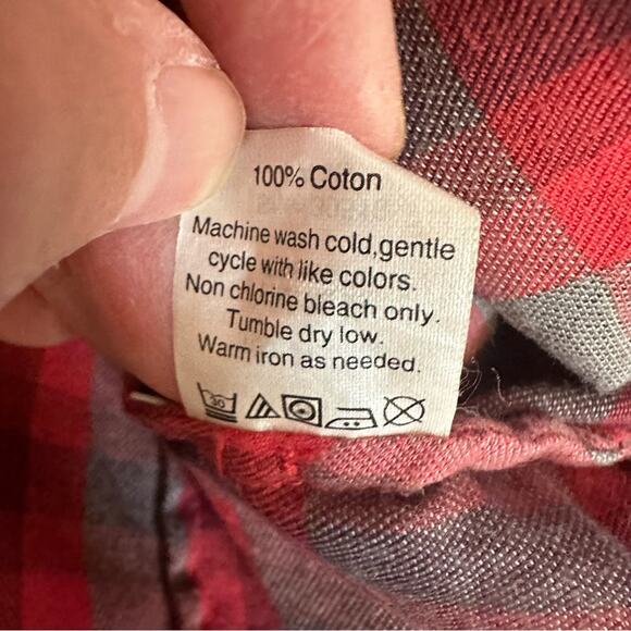 J Crew Gray Red The Perfect Button Long Sleeve 100% Cotton Flannel Shirt SMALL - Picture 8 of 12